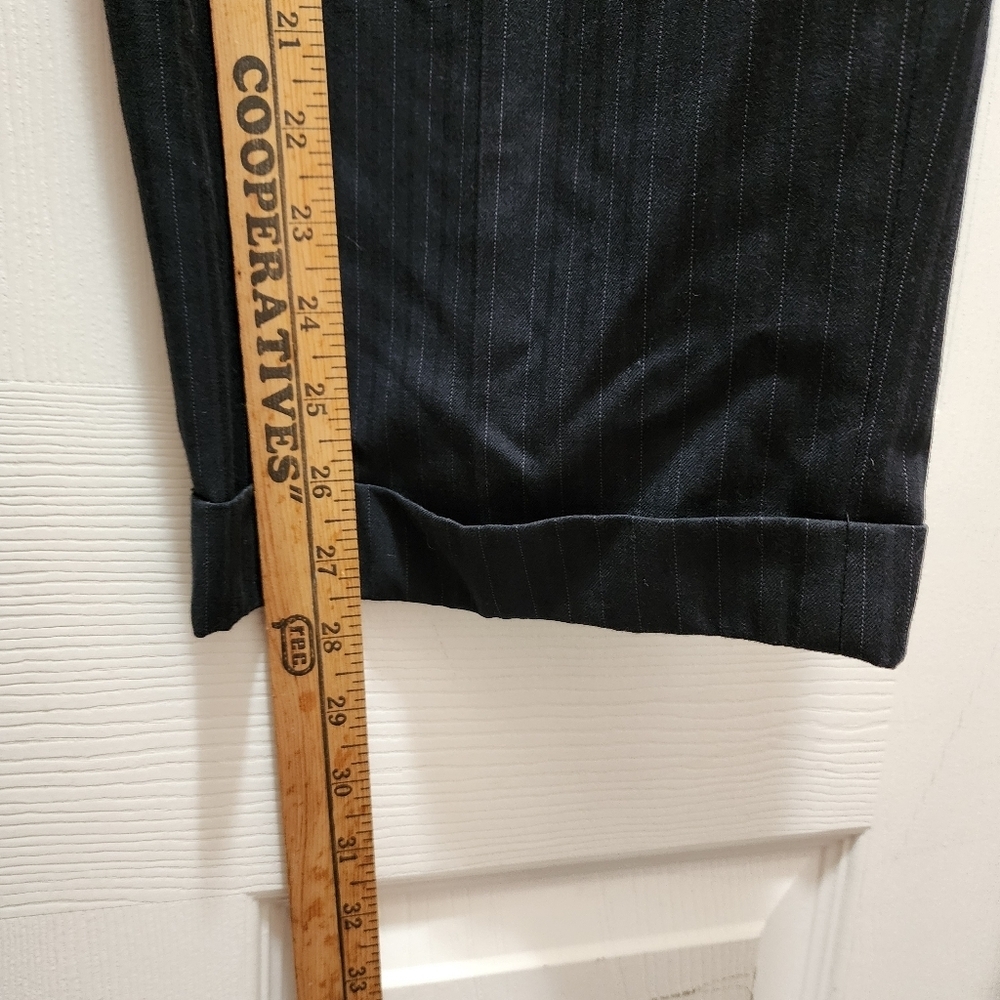 Luca Rossi Italia Dress Pants Men's 36 x 30 Black Striped Cuffed Pleated 36x30 - Picture 6 of 9